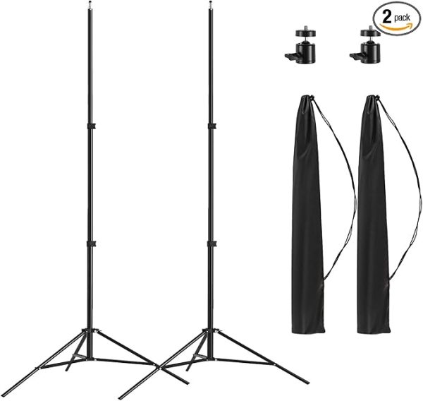 2 Pack Aluminum Light Photography Tripod Stand with Case,Altson 7 Feet Portable Photo Video Tripod Stand for Speedlight, Flash, Softbox, Umbrella, Strobe Light, Camera