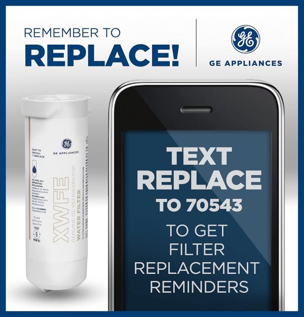GE XWFE Refrigerator Water Filter, Genuine Replacement Filter, Certified to Reduce Lead, Sulfur, and 50+ Other Impurities, Replace Every 6 Months for Best Results, Pack of 1 - Image 6