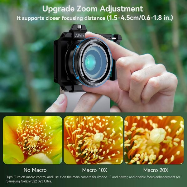 Zoom Macro Lens Kit for Smartphone, 10-20X Macro Phone Lens with Universal Lens Clip, HD Macro Photography Lens for iPhone Android Phone (Fits for Almost All Phone), Phone Macro Lens Attachment - Image 3