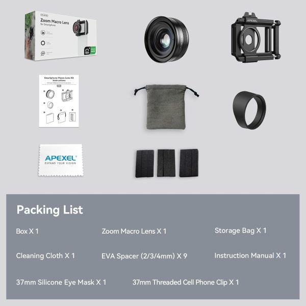 Zoom Macro Lens Kit for Smartphone, 10-20X Macro Phone Lens with Universal Lens Clip, HD Macro Photography Lens for iPhone Android Phone (Fits for Almost All Phone), Phone Macro Lens Attachment - Image 8